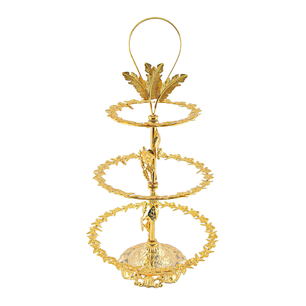 Durane Ornate Cake Stand Gold 3-Tiers 2022BL5-3 Image