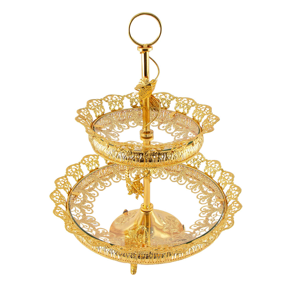 Durane Ornate Cake Stand Gold 2-Tiers 0060 Image