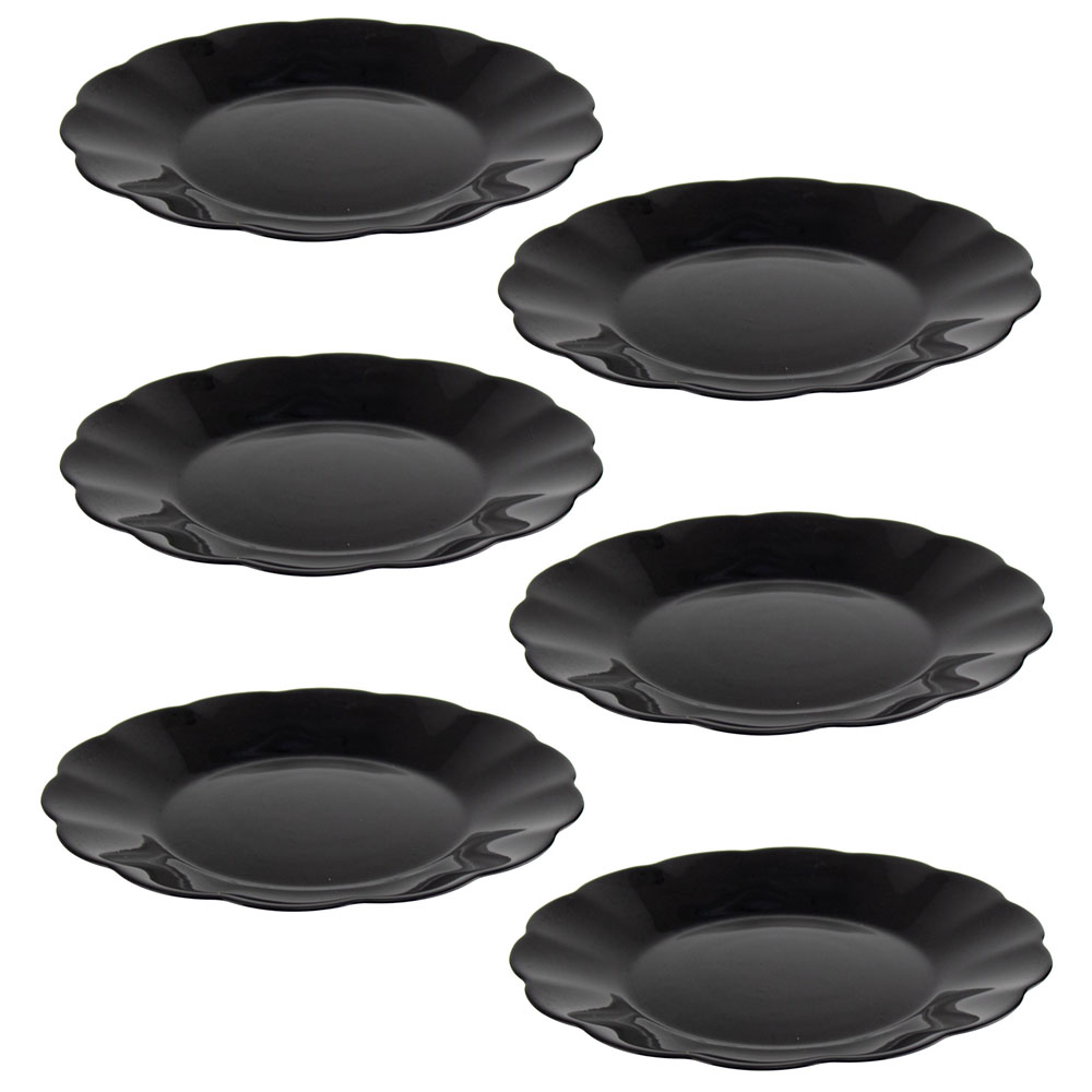 Durane Opal Glass Dinner Plate Wavy Black B-LQP100 25cm Image