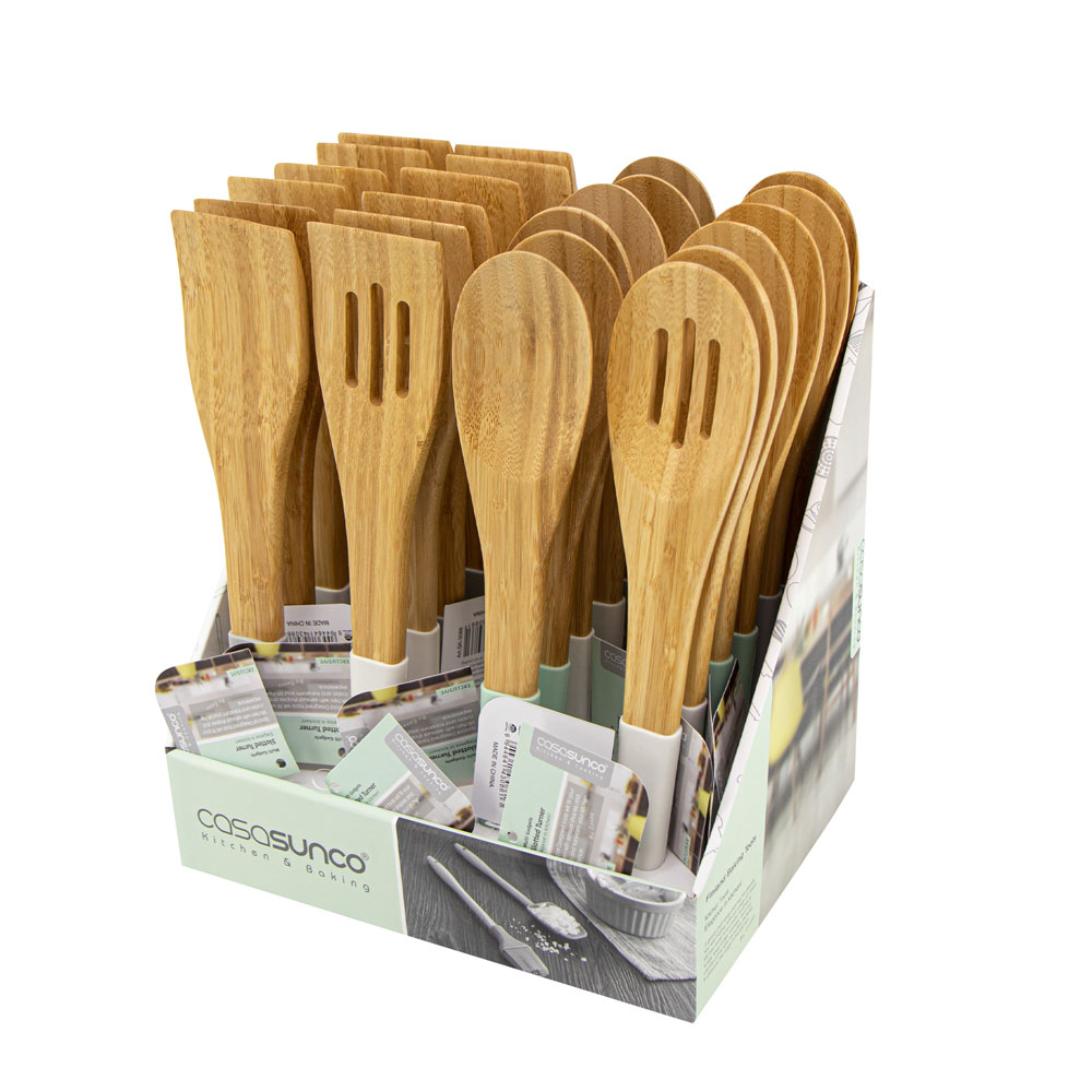 Durane Bamboo Kitchen Utensils w Silicone Handle 24pc Display Box Image
