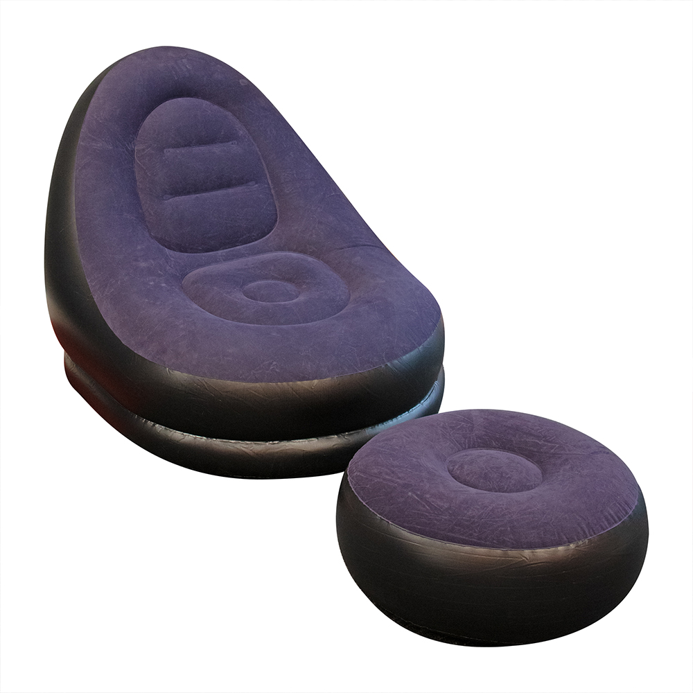 Durane Inflatable Lounger & Footstool Set 2pc Purple QJJ-970014PRP Image