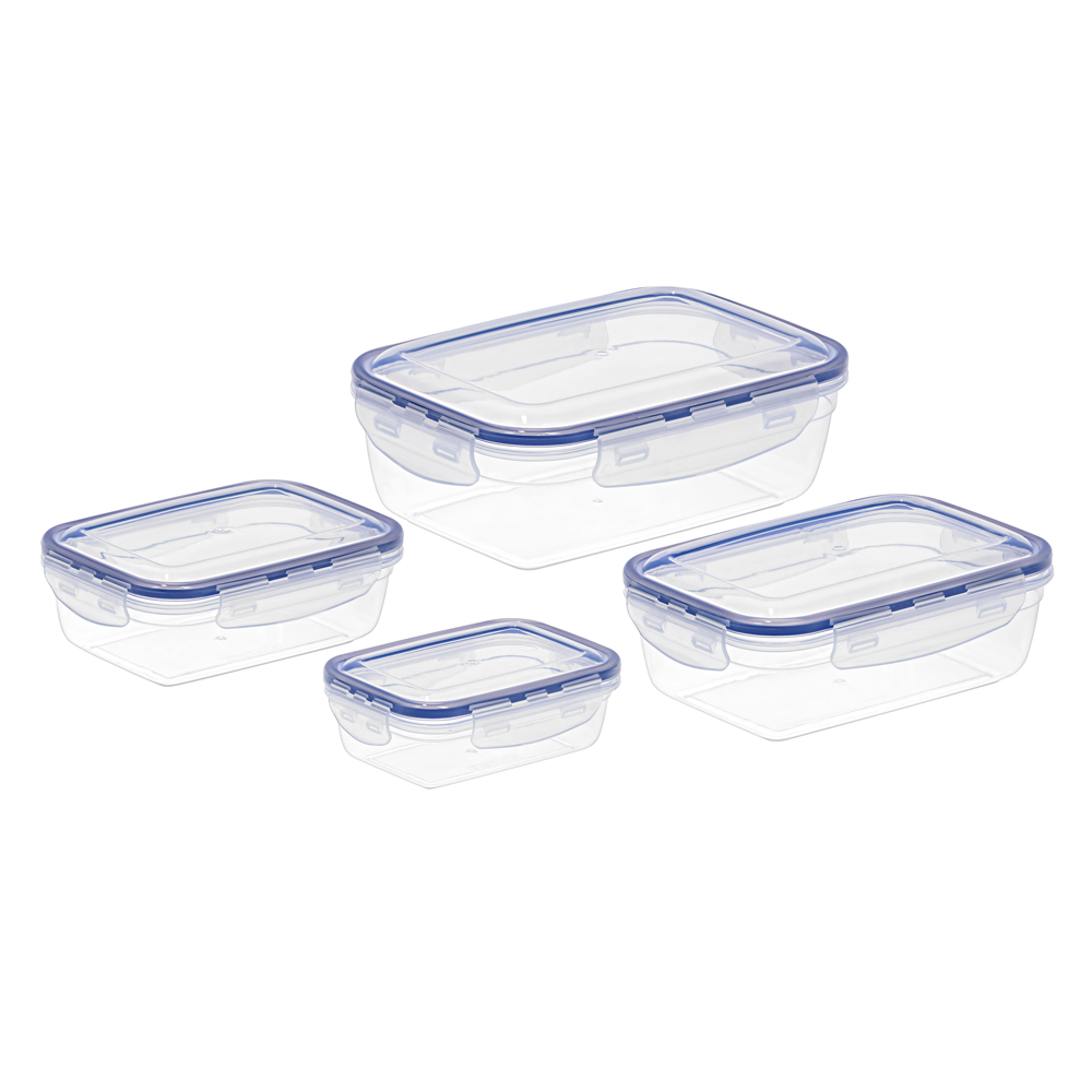 Asude Air-tight Food Container Set 4pc Oblong 500-900-1500-2400ml Image