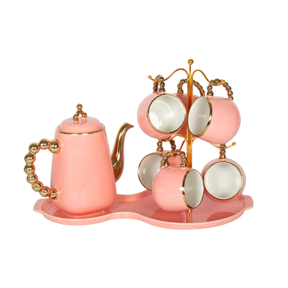 Durane Tea Set 8pc Pink WY-8601 Image
