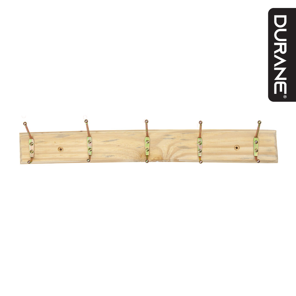 Durane Coat Rack w Hooks Pine Image