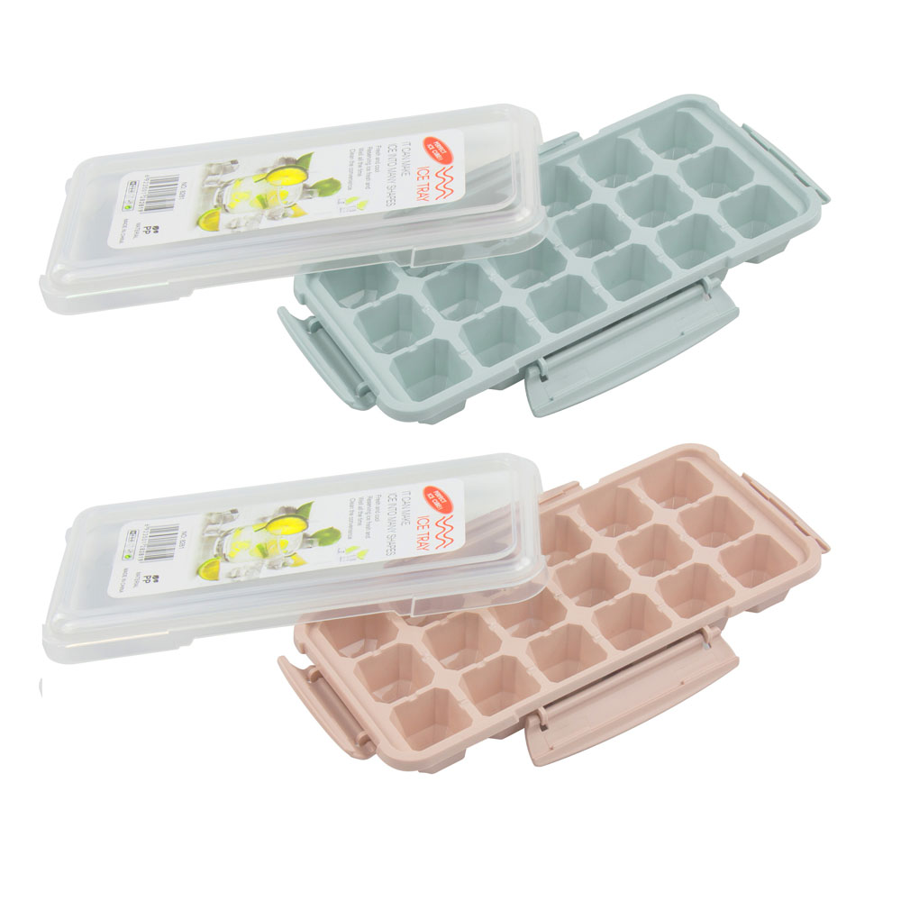 Durane Ice Cube Tray w Lock Cover 18 Cubes Image