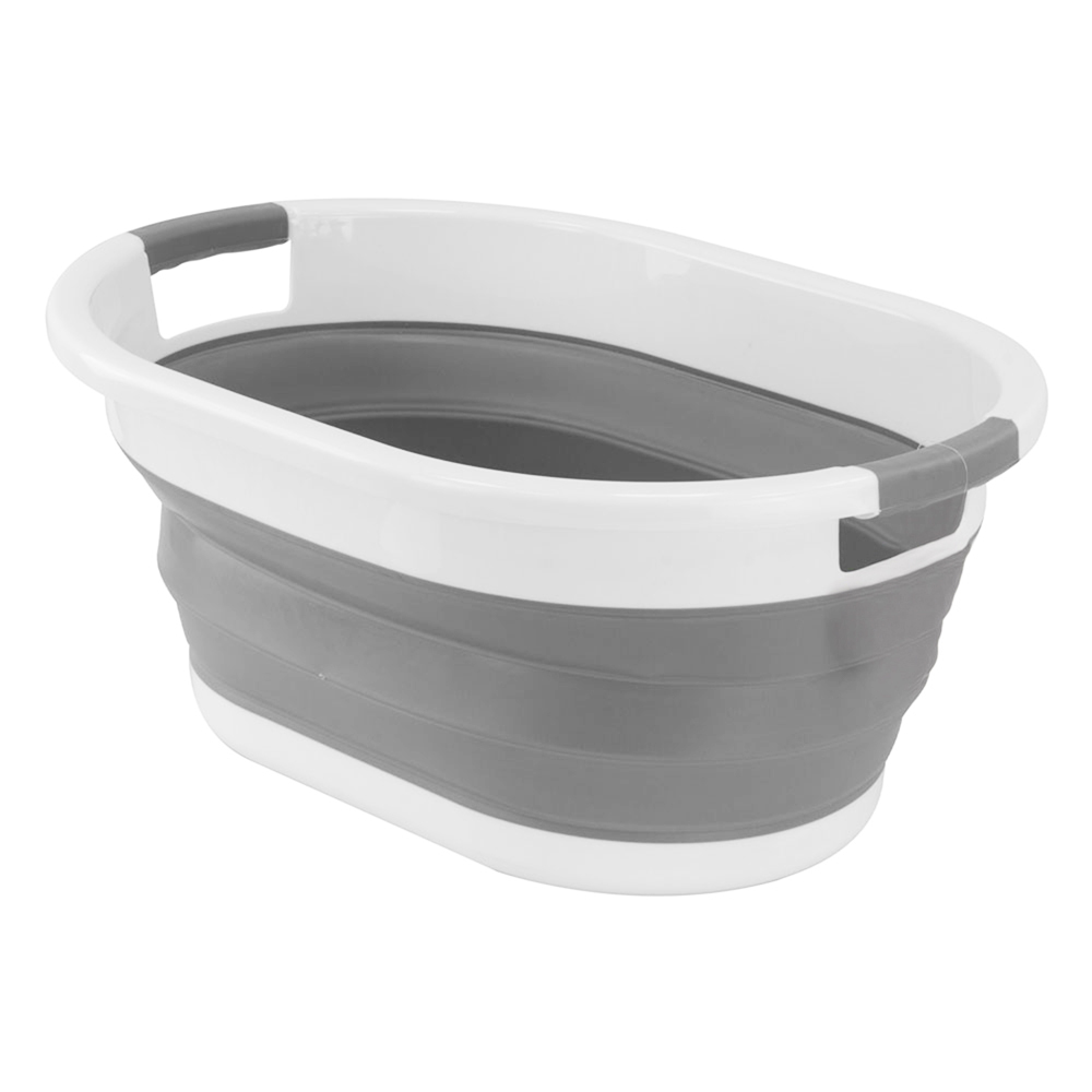 Durane Silicone Foldable Basket Oval Grey Image